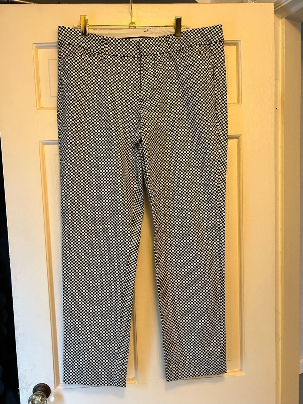 STYLUS Black and White Micro-Print Slim Pants